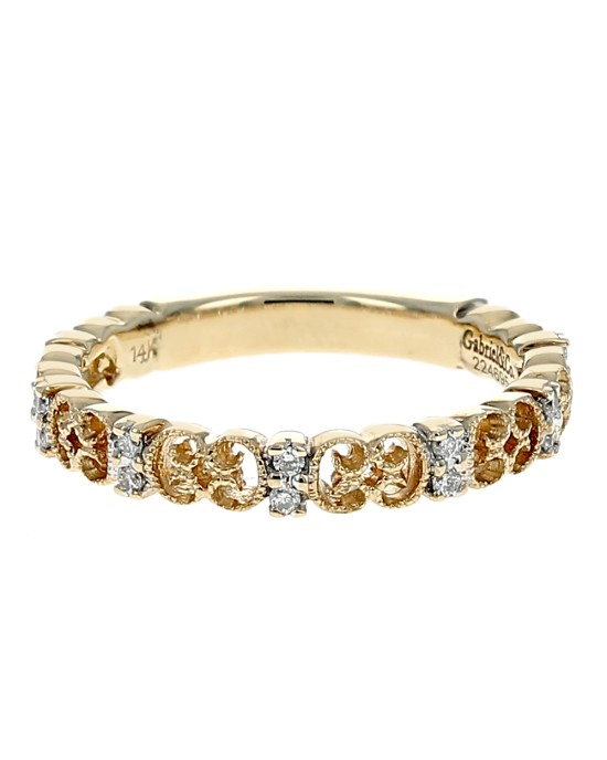 Gabriel & Co. Diamond Scroll Accent Stack Band